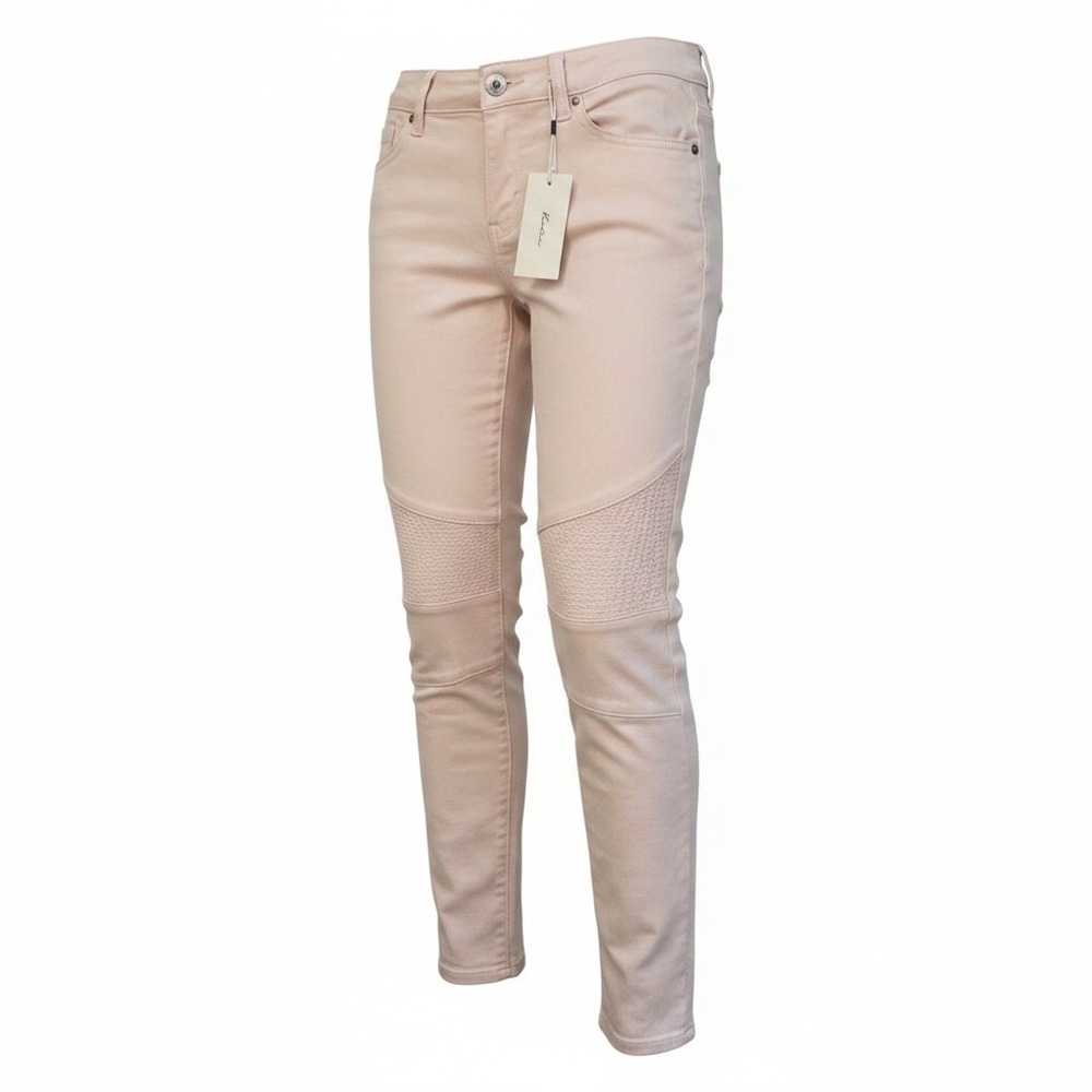 KanCan Women Blush Pink‎ Moto Skinny Jeans Quilted Knee Size 7 27 KC8201SF NEW